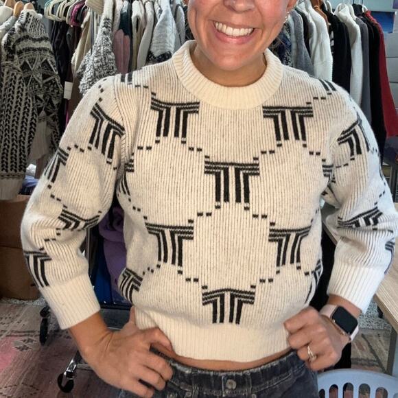 Tory Sport Merino Net-T Jacquard Wool Sweater - Picture 2 of 8